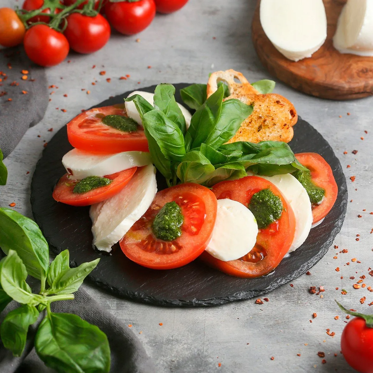 caprese-with-pesto-sauce