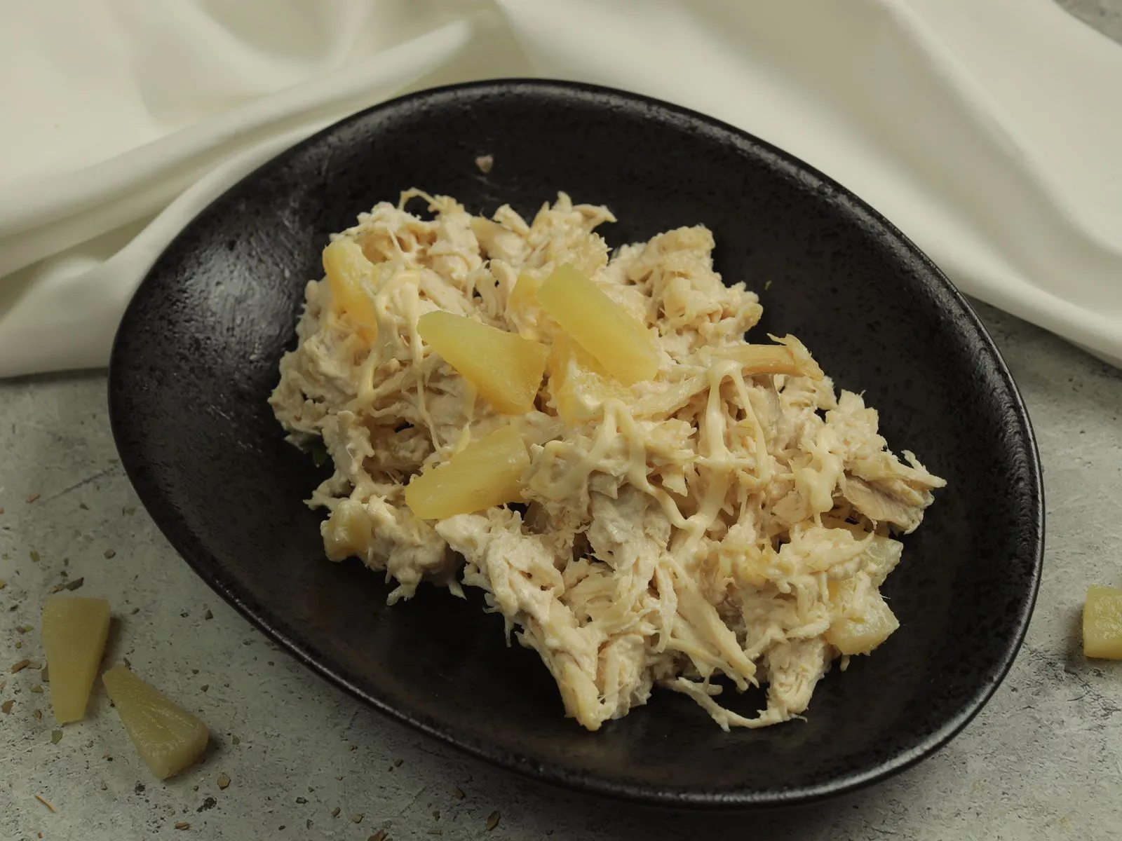 salad-with-chicken-meat-and-pineapple