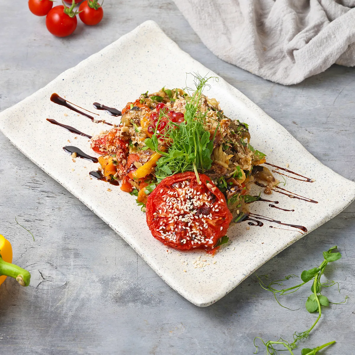 grilled-vegetables-salad-and-beef