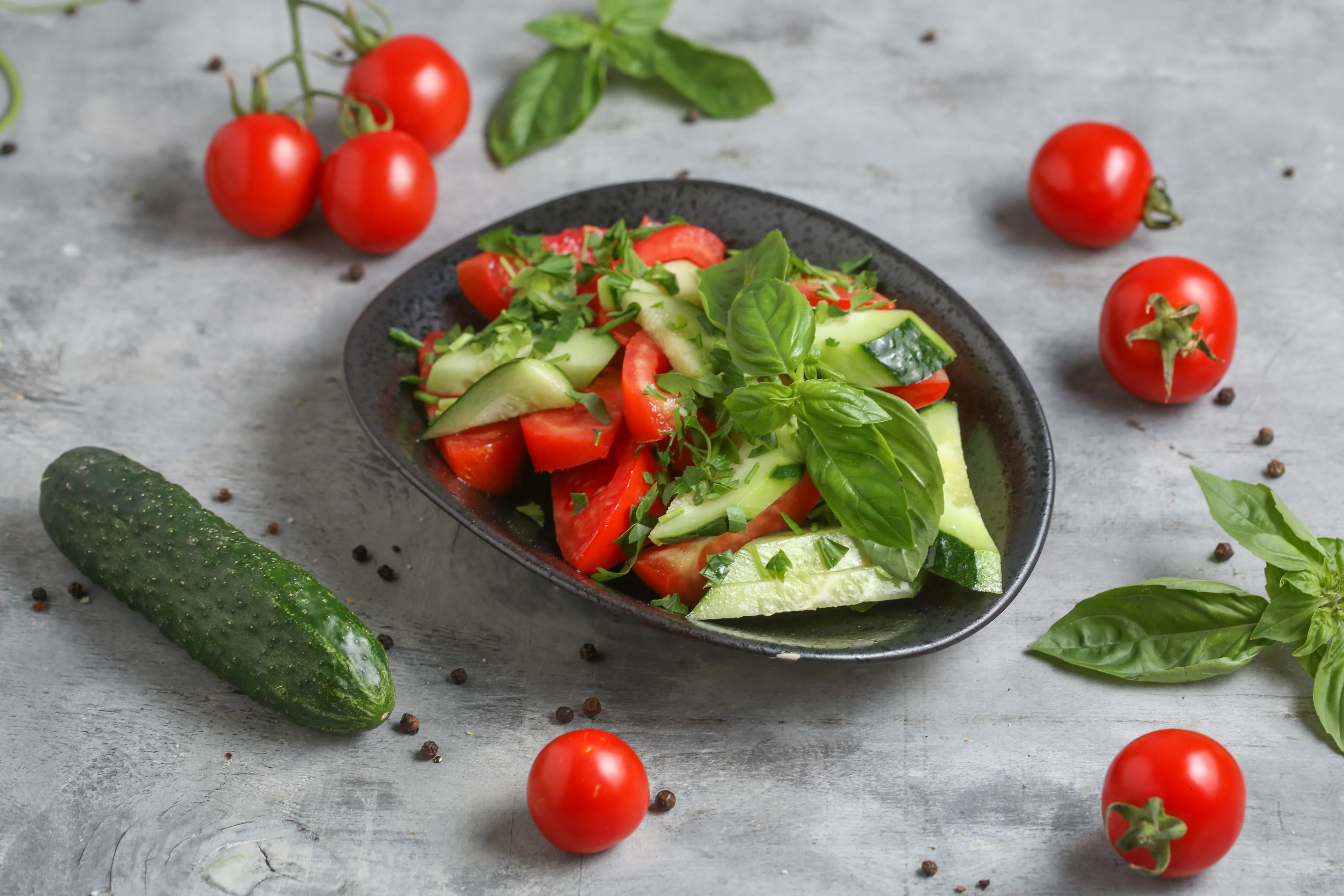 tomato-and-cucumber salad